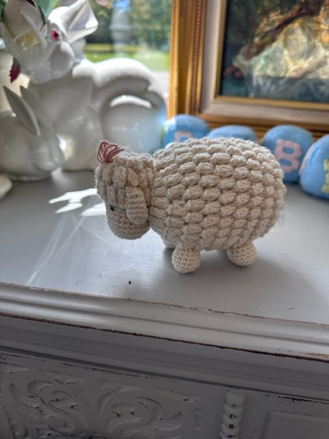 SHEEP COTTON KNIT BABY RATTLE