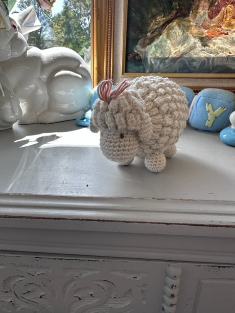 SHEEP COTTON KNIT BABY RATTLE