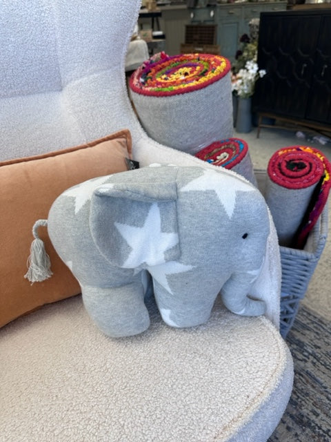 COTTON KNIT ELEPHANT - STAR SPANGLED PILLOW