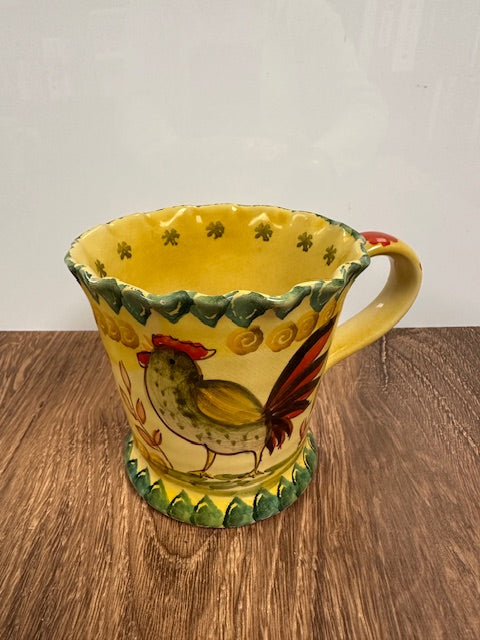VINTAGE ITALIAN HAND-PAINTED ROOSTER MUGS - ASSORTED