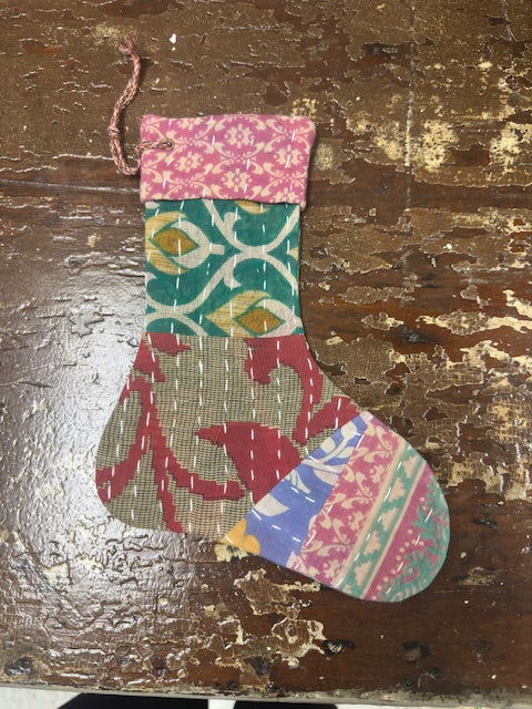 KANTHA PET STOCKING - 9"L x 6.75"W