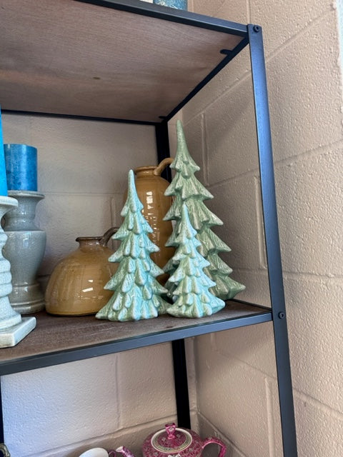 FROSTY GREEN CERAMIC WINTER TREE -MEDIUM