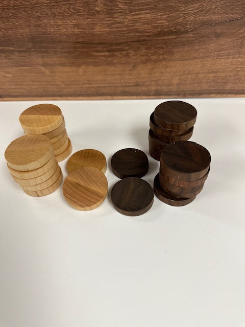 DANNY GREER CUSTOM WOODWORKING - CHECKER BOARD CHIPS - ASSORTED
