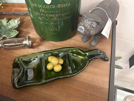RECYCLED SLUMPED WINE BOTTLE DIVIDED PLATTER
