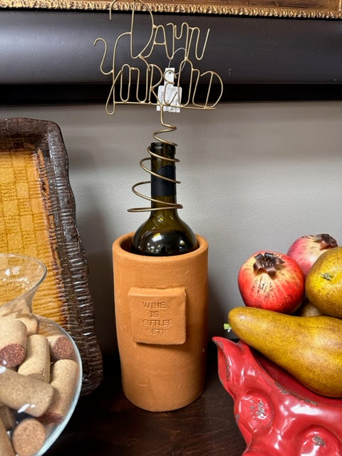 CLAY WINE COOLER -WINE IS BOTTLED POETRY