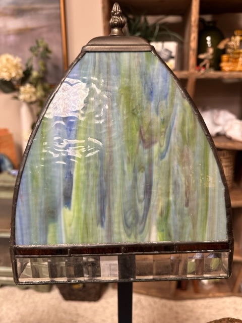 DRAKE TIFFANY LAMP - BLUE PEARL HANDRAFTED ART GLASS SHADE - 40WATT