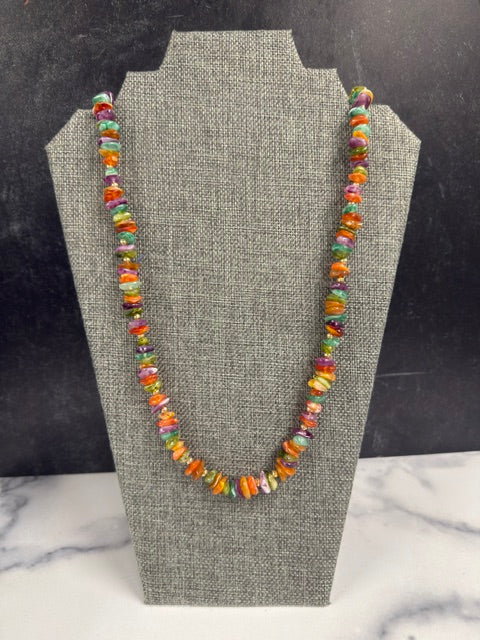 VINTAGE BOHEMIAN MULTI COLOR FAUX STONE NECKLACE