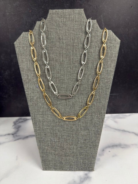 VINTAGE PAPERCLIP CHAIN NECKLACE - ASSORTED