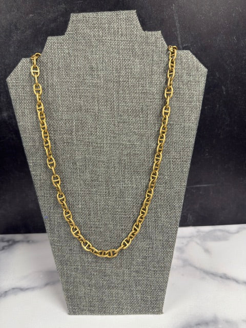VINTAGE STELLA & DOT CLASSIC GOLD TONE MARINER LINK CHAIN NECKLACE