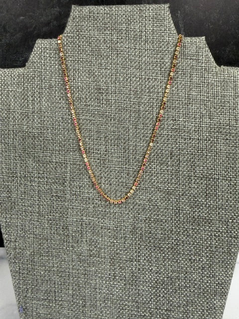 VINTAGE 1970's EMMONS RHINESTONE CRYSTAL TENNIS NECKLACEW/ BRACELET - PINK, LAVENDER AND CHAMPAGNE CRYSTALS