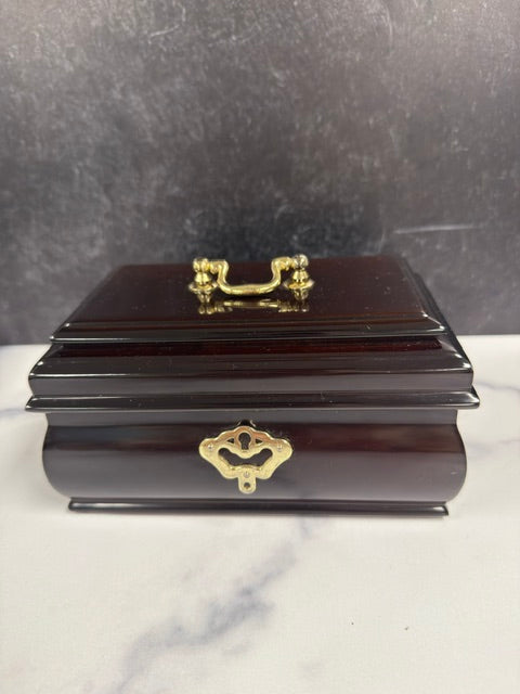 VINTAGE KOREAN CHERRY WOOD JEWELRY BOX