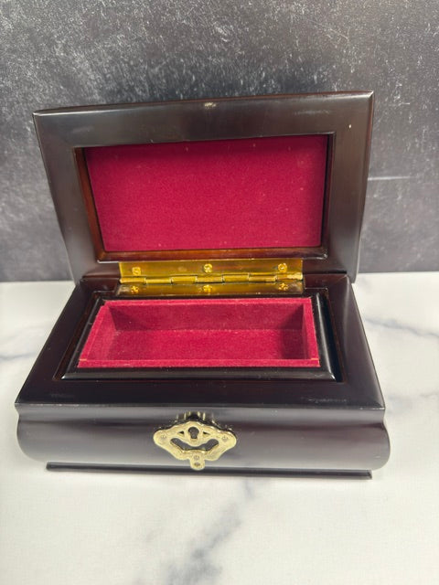 VINTAGE KOREAN CHERRY WOOD JEWELRY BOX