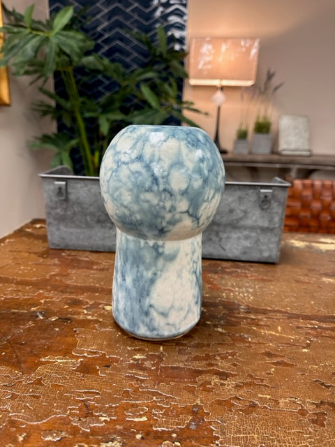 STUDIO WEST POTTERY - HANDCRAFTED MODERN VASE - CELEDON BLUE