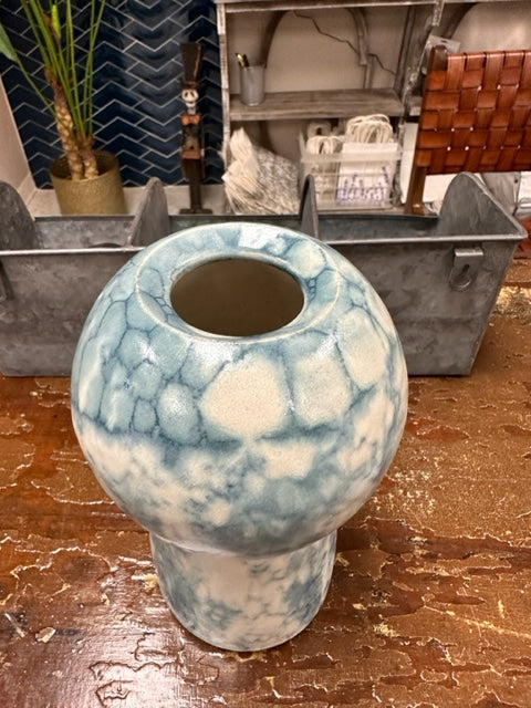 STUDIO WEST POTTERY - HANDCRAFTED MODERN VASE - CELEDON BLUE