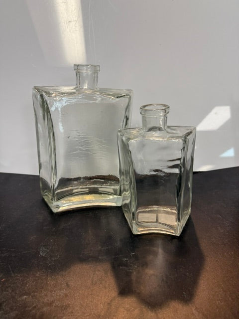 BLOWN GLASS BRICK CURVED BOTTLE - ASSORTED