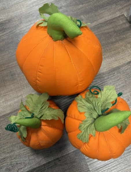 VINTAGE 1990'S HANDMADE PUMPKIN SET OF 3