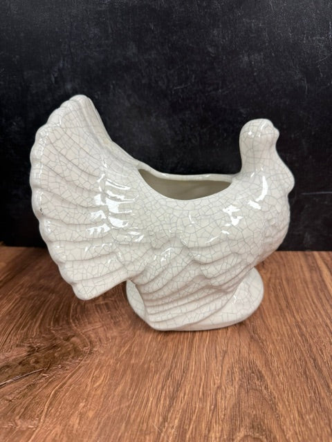 FRENCH COUNTRY STYLE CRACKLE GLAZE TURKEY PLANTER
