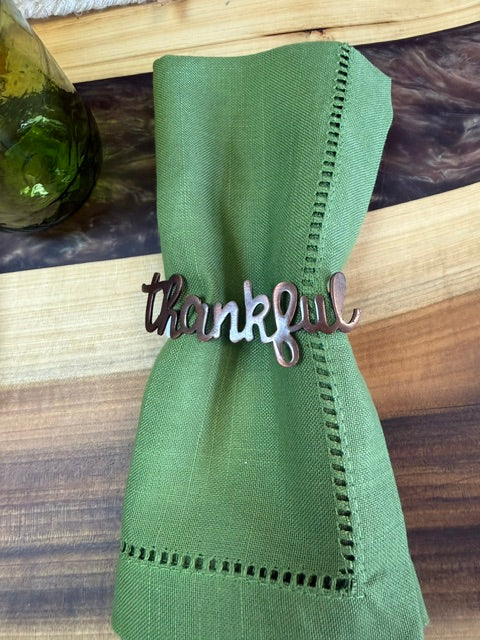THANKFUL BRONZE NAPKIN RINGS