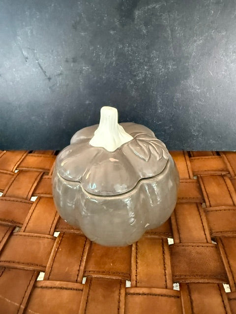 BEE & WILLOW GREY PUMPKIN CANDY DISH