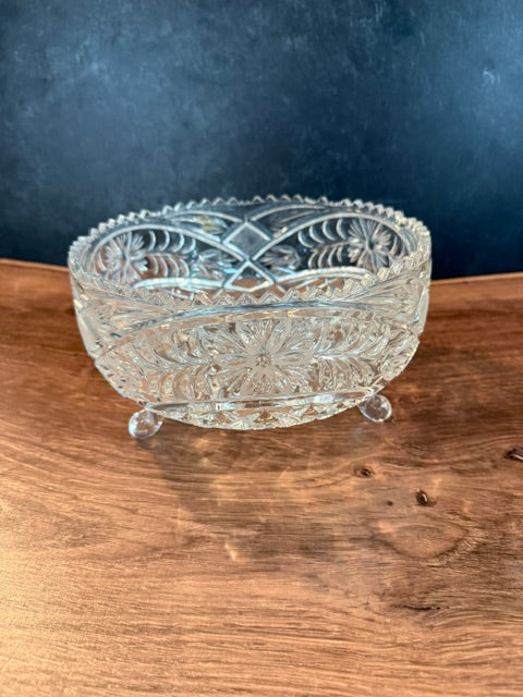 VINTAGE ANNA HUTTE-BLEIKRISTALL LEADED CRYSTAL 8 3/8" BOWL