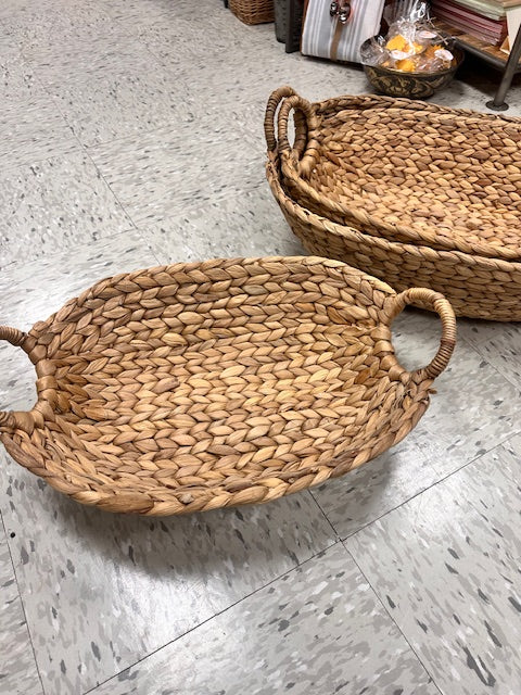 OVAL WOVEN BASKETS - ASSORTED