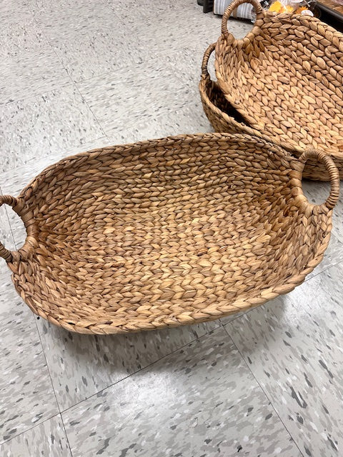 OVAL WOVEN BASKETS - ASSORTED