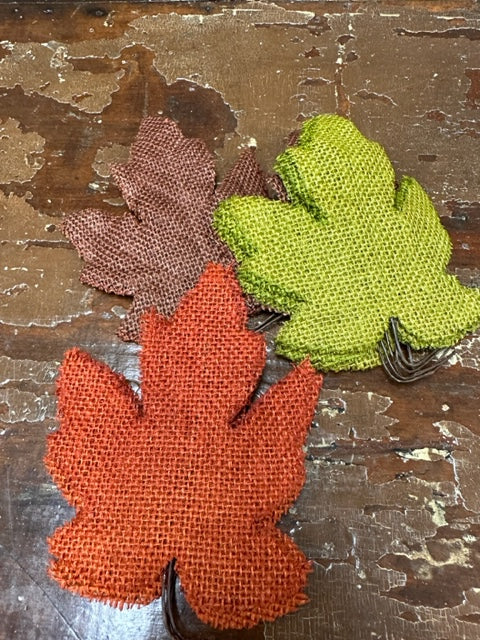 LOOSE BURLAP OAK LEAF