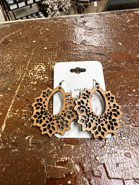 FIDDLE & GRACE HANDCRAFTED WOOD EARRINGS  - ASSORTMENT
