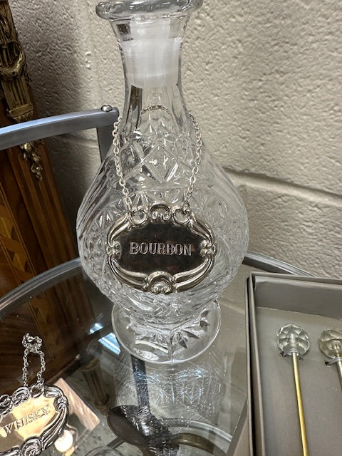 SILVER PLATED LIQUOR BOTTLE NAME PLATES