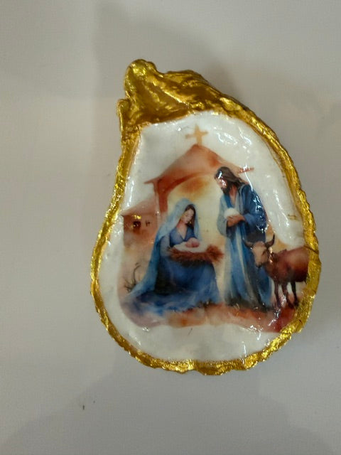SUSAN GULLEY'S LOCALLY MADE HOLIDAY DECOUPAGE SHELLS - ASSORTED