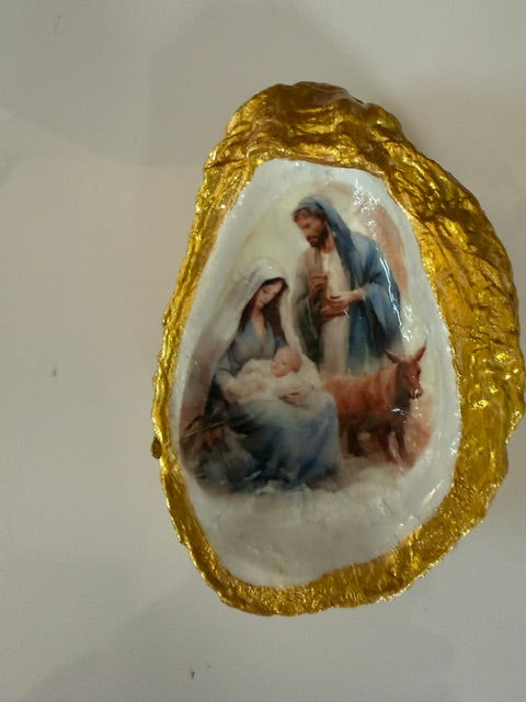 SUSAN GULLEY'S LOCALLY MADE HOLIDAY DECOUPAGE SHELLS - ASSORTED