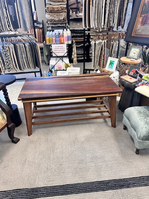 HAND-MADE WOOD COFFEE TABLE - BLACK WALNUT 40 1/4" x 21" x 19 1/4"T