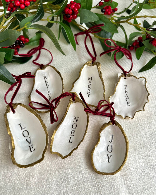 SHELLS + SALT - HANDCRAFTED OYSTER SHELL ORNAMENTS - ASSORTED