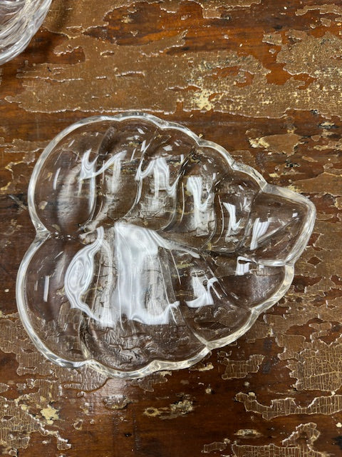 VINTAGE GLASS LEAF DISHES