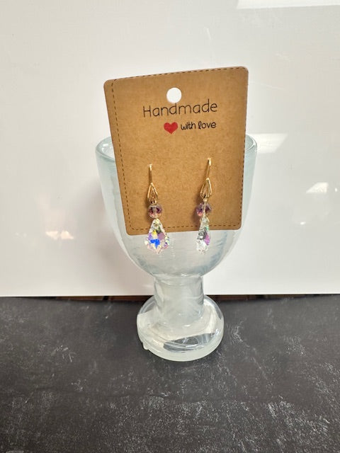 JANNIES JEWELS - EARRINGS 21 & 22 CRYSTAL DROP EARRINGS GOLD PLATED
