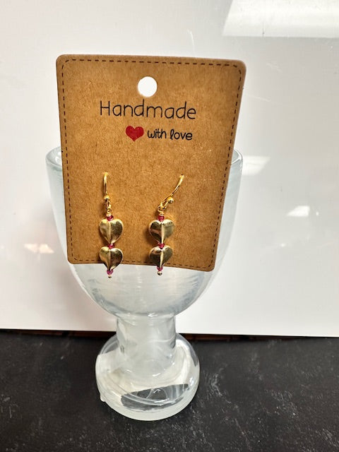 JANNIES JEWELS - EARRINGS 6 HEARTS AND SPINEL