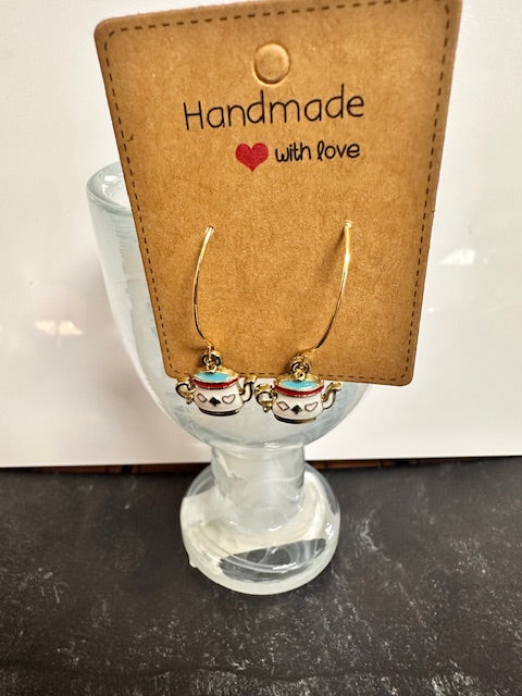 JANNIES JEWELS - EARRINGS 20 TEAPOT EARRINGS GOLD PLATED