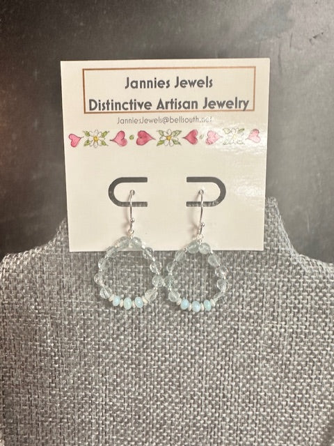 JANNIES JEWELS - EARRINGS 86 BLUE TOPAZ & LARIMAR