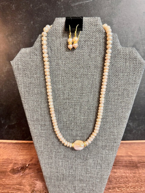 JANNIES JEWELS - NECKLACE 96 PINK PEARL & COIN PEARL