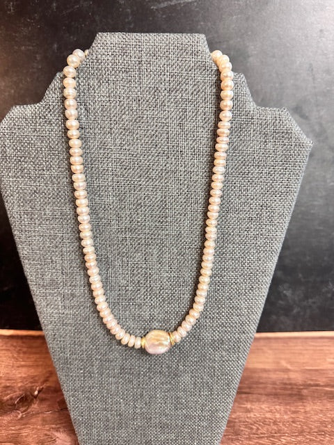 JANNIES JEWELS - NECKLACE 96 PINK PEARL & COIN PEARL
