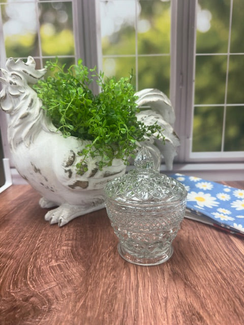 VINTAGE PRESSED GLASS SUGAR BOWL