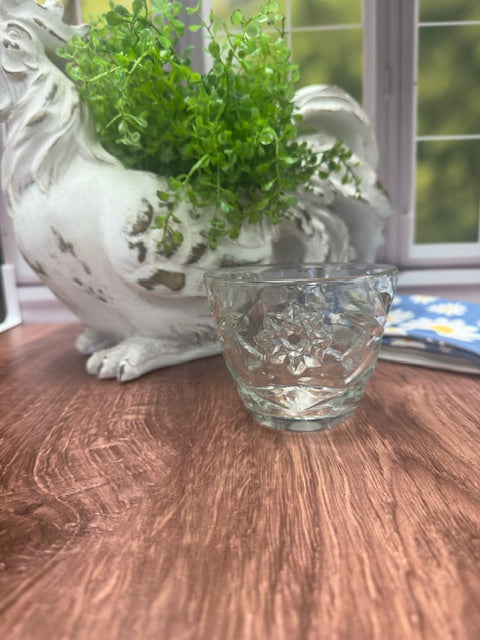 VINTAGE PRESSED GLASS SUGAR BOWL