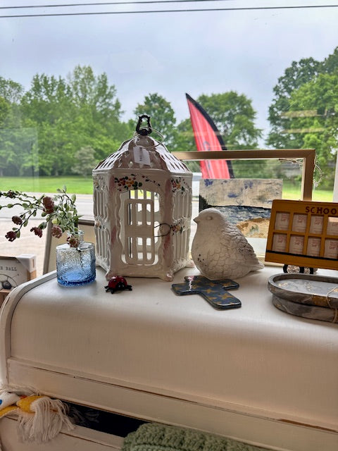 VINTAGE 1970 VENEZIA ITALIAN PORCELAIN BIRD CAGE