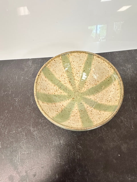 SARAH FORNO POTTERY - 1129 SMALL CREAM AND GREEN BOWL