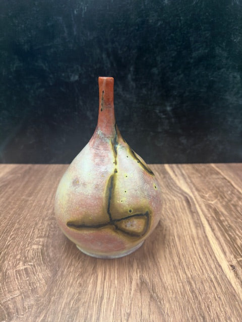 STUDIO WEST POTTERY - PINK RAKU VASE