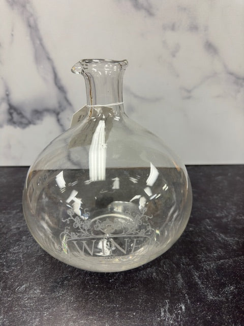 ETCHED "WINE" DECANTER