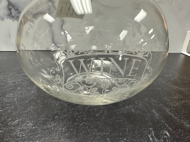 ETCHED "WINE" DECANTER