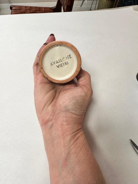 AVALLONE VIETRI "DIPINTO A MANO" VINTAGE ITALIAN POTTERY OIL & VINEGAR, SALT & PEPPER, TOOTHPICK HOLDER AND TRAY