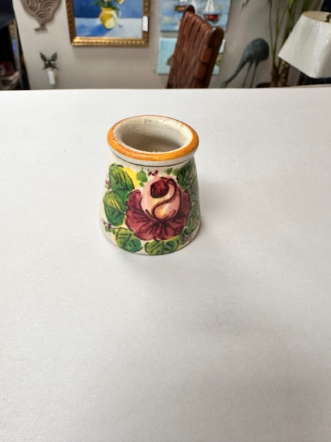 AVALLONE VIETRI "DIPINTO A MANO" VINTAGE ITALIAN POTTERY OIL & VINEGAR, SALT & PEPPER, TOOTHPICK HOLDER AND TRAY