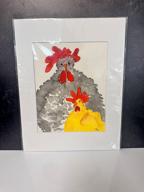 ORIGINAL WATERCOLORS BY THEO BEE - MATTED 11x14